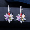 Brass Cubic Zirconia Hoop Earrings WGBE890-05-2
