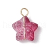 Star Gradient Color Baking Paint Transparent Glass Pendants PALLOY-JF03263-01-3