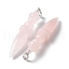 Natural Rose Quartz Pendants G-C187-02E-2