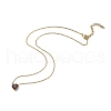 304 Stainless Steel Dark Red Cubic Zirconia Heart Pendant Necklaces for Women NJEW-Z064-04G-4