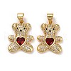 Brass Micro Pave Cubic Zirconia Pendants KK-K258-24H-G-RS-1
