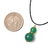 Natural Green Aventurine Gourd Pendant Necklaces NJEW-JN05246-04-3