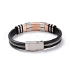 Men's Silicone Cord Bracelet BJEW-M206-02RGP-3