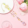 Glass Round Pendant Decorations HJEW-JM01231-4