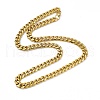 PVD Vacuum Plating 201 Stainless Steel Cuban Link Chain Necklace with 304 Stainless Steel Clasps for Men Women NJEW-M194-01C-G-1