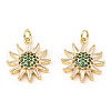 Rack Plating Brass Micro Pave Clear Cubic Zirconia Pendants KK-M253-10G-05-1
