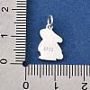 925 Sterling Silver Pink and White Enamel Rabbit Charms STER-G046-03S-3