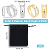 Unicraftale 6Pcs 2 Colors Brass Wave Open Cuff Ring for Women RJEW-UN0002-32-3