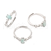 Horse Eye Natural Amazonite Adjustable Rings RJEW-Q817-02P-03-1