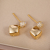 Elegant Brass Pave Clear Cubic Zirconia Stud Earrings OC6724-1