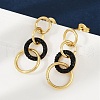 304 Stainless Steel Polymer Clay Ring Dangle Stud Earrings EJEW-V004-03G-02-2