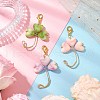 3Pcs Clover Acrylic & Glass Pendant Decorations HJEW-JM02955-2