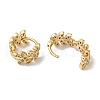 Brass Pave Clear Cubic Zirconia Huggie Hoop Earrings for Women EJEW-C097-12G-01-2