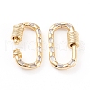 Brass Micro Pave Cubic Zirconia Screw Carabiner Lock Charms ZIRC-L093-58A-G-2