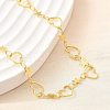 Brass Heart Star Link Chain Necklaces for Women NJEW-D314-02G-2