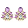 304 Stainless Steel Glass Stud Earrings EJEW-M095-15G-01-2