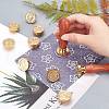 CRASPIRE 6Pcs 6 Patterns Brass Wax Seal Stamp AJEW-CP0004-29B-5