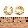 Brass Micro Pave Clear Cubic Zirconia Hoop Earrings EJEW-R025-16G-5