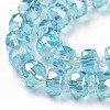 Electroplate Transparent Glass Beads Strands EGLA-H101-03E-3