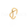 Ion Plating(IP) 304 Stainless Steel Open Infinity Hollow Cuff Ring for Women RJEW-S405-198G-3
