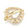 Brass Micro Pave Clear Cubic Zirconia Pendants KK-N268-71G-2