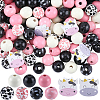 SOFPLATE 9 Styles Painted Natural Wood Beads WOOD-SP0001-04-1