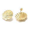 Rack Plating Shell Shape Brass Stud Earrings EJEW-H016-35G-2