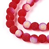 Frosted Transparent Glass Beads Strands GLAA-T032-T6mm-MBB09-3
