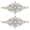 Flower Hotfix Rhinestone Appliques PATC-WH0008-83A-1