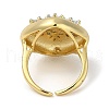 Rack Plating Brass Micro Pave Cubic Zirconia Cuff Finger Rings for Women RJEW-C114-16K-G-3