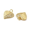 Brass Micro Pave Clear Cubic Zirconia Pendants KK-E068-VB168-2