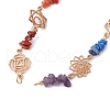 Chakra Natural Red Jasper & Howlite & Tiger Eye & Carnelian & Green Aventurine & Lapis Lazuli & Amethyst Connector Charms FIND-JF00141-01-3