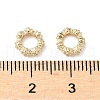 Brass Micro Pave Cubic Zirconia European Beads KK-A254-20G-2
