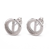 Anti-Tarnish Rhodium Plated 925 Sterling Silver Stud Earring Settings STER-F032-01P-1