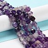 Natural Purple Fluorite Beads Strands G-G030-A08-01-2