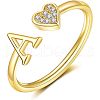 Adjustable Brass Rhinestone Cuff Rings FS-WG29D83-01-1