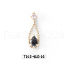Chinese lute Shape Brass Micro Pave Clear Cubic Zirconia Nail Gems Set MRMJ-T015-41G-05-2