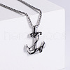 Retro Punk Hip-hop Street Fashion Men's Anchor Stainless Steel Pendant Necklaces FB2012-1
