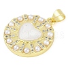 Rack Plating Brass Micro Pave Clear Cubic Zirconia Pendants KK-P287-46C-G-2