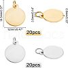 SUPERFINDINGS 40Pcs 2 Color Ion Plating(IP) 304 Stainless Steel Charms STAS-FH0001-53-5