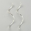 Brass Wavy Eye Pins KK-WH0054-18S-1
