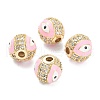 Brass Micro Pave Cubic Zirconia Beads ZIRC-A019-16G-A-4