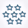 Painted Poplar Wood Pendants WOOD-T021-10J-1