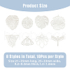 DICOSMETIC 80Pcs 8 Style 201 Stainless Steel Filigree Pendants STAS-DC0014-73-2