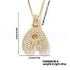 Elegant Brass Micro Pave Clear Cubic Zirconia 3D Initial Necklaces DV4415-1-1