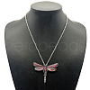 Vintage Alloy & Resin Dragonfly Pendant Necklaces QO5261-3-1