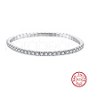 925 Sterling Silver Pave Cubic Zirconia Sqaure Link Chain Bracelets BJEW-A037-10P-2