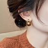 Flat Round Alloy Resin Stud Earrings FS-WG640A0-01-2