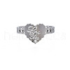 304 Stainless Steel Heart with Word Love You Open Cuff Ring for Women RJEW-S405-261P-2