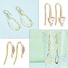 BENECREAT 16Pcs 4 Style Brass Cubic Zirconia Earring Hooks KK-BC0007-86-4